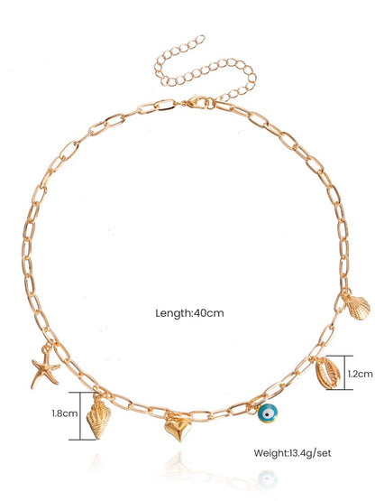 Collar de estrella de mar de concha espiral