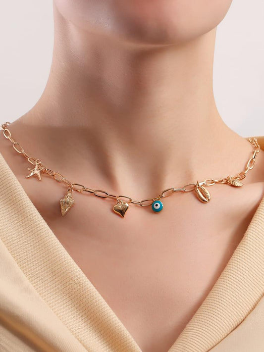 Collar de Estrella de Mar con Concha en Espiral