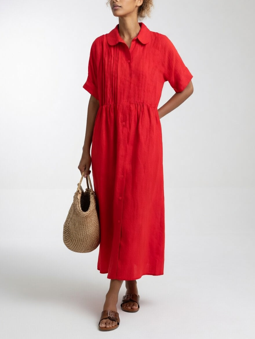 Lysandra™ Vestido Camisero de Verano Fluido – Estilo Fresco y Versátil
