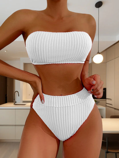 Bikini Elegante de Cintura Alta para Mujer
