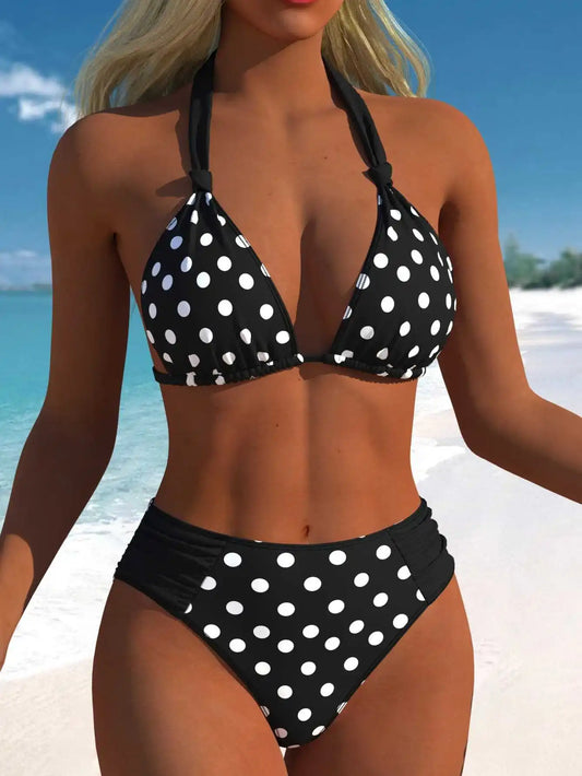 Conjunto de Bikini Vintage con Estampado