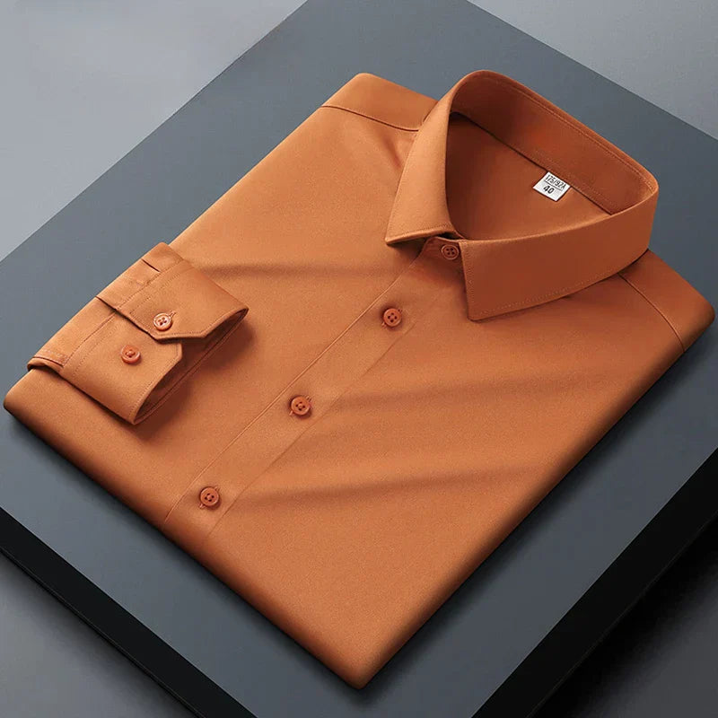 Santi™ Camisa de manga larga sin plancha, libre de arrugas