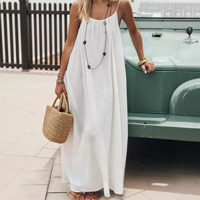 Vestido Mini Holgado con Detalles Calados