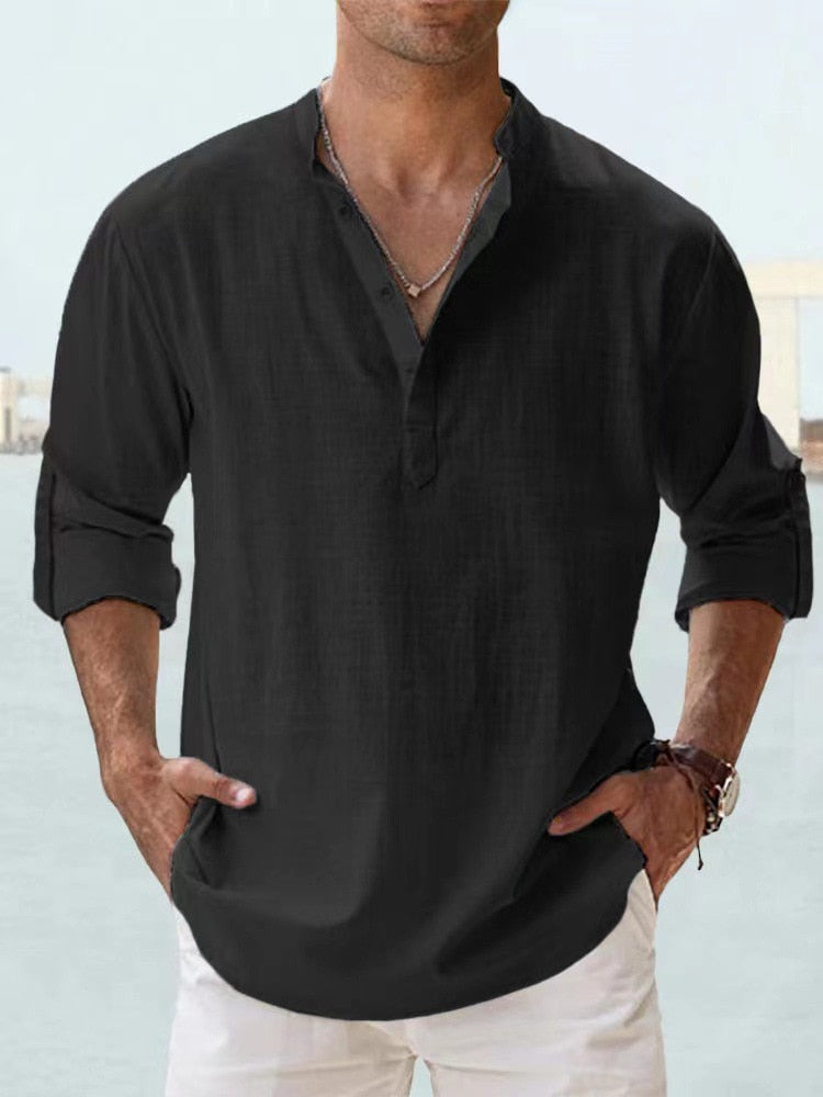Mateo™ Camisa de lino fresco y transpirable para hombre – ligera, cómoda y con estilo
