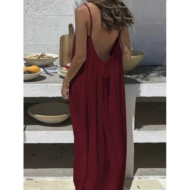 Vestido Mini Holgado con Detalles Calados