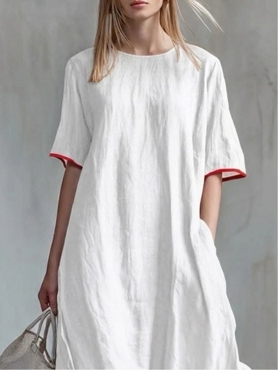 Vestido casual de parches a rayas