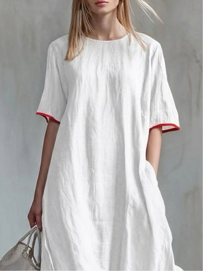 Vestido casual de parches a rayas