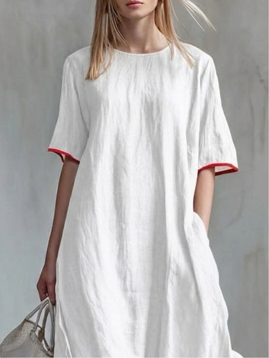Vestido casual de parches a rayas
