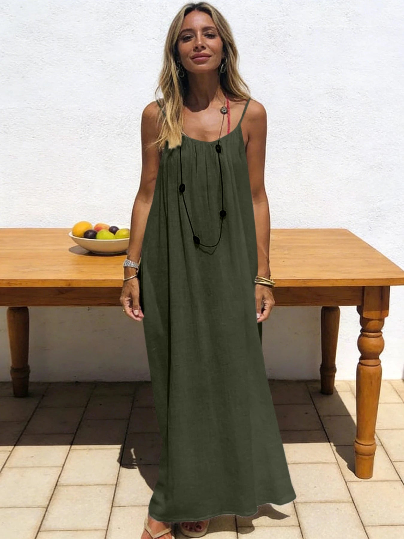 Vestido Mini Holgado con Detalles Calados