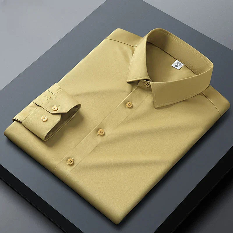 Santi™ Camisa de manga larga sin plancha, libre de arrugas
