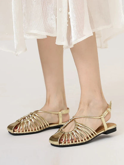 Sandalias romanas de tira estrecha