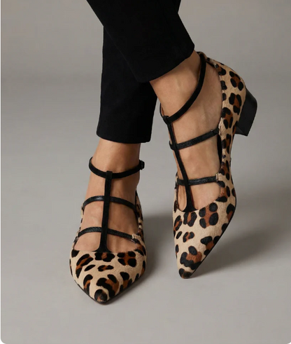 Bridget Zapatos de Tacón con Correa de Leopardo