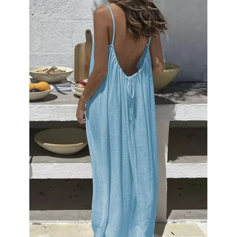 Vestido Mini Holgado con Detalles Calados