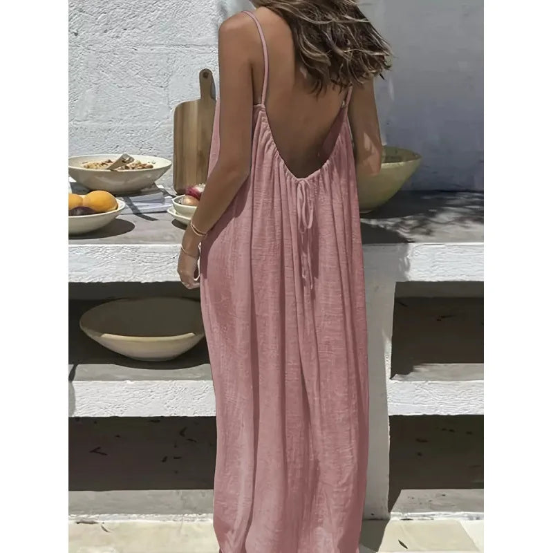 Vestido Mini Holgado con Detalles Calados