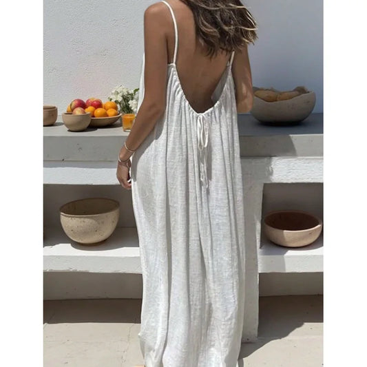 Vestido Mini Holgado con Detalles Calados