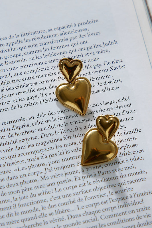 Vergoldete Ohrringe Love, 18 Karat Gold