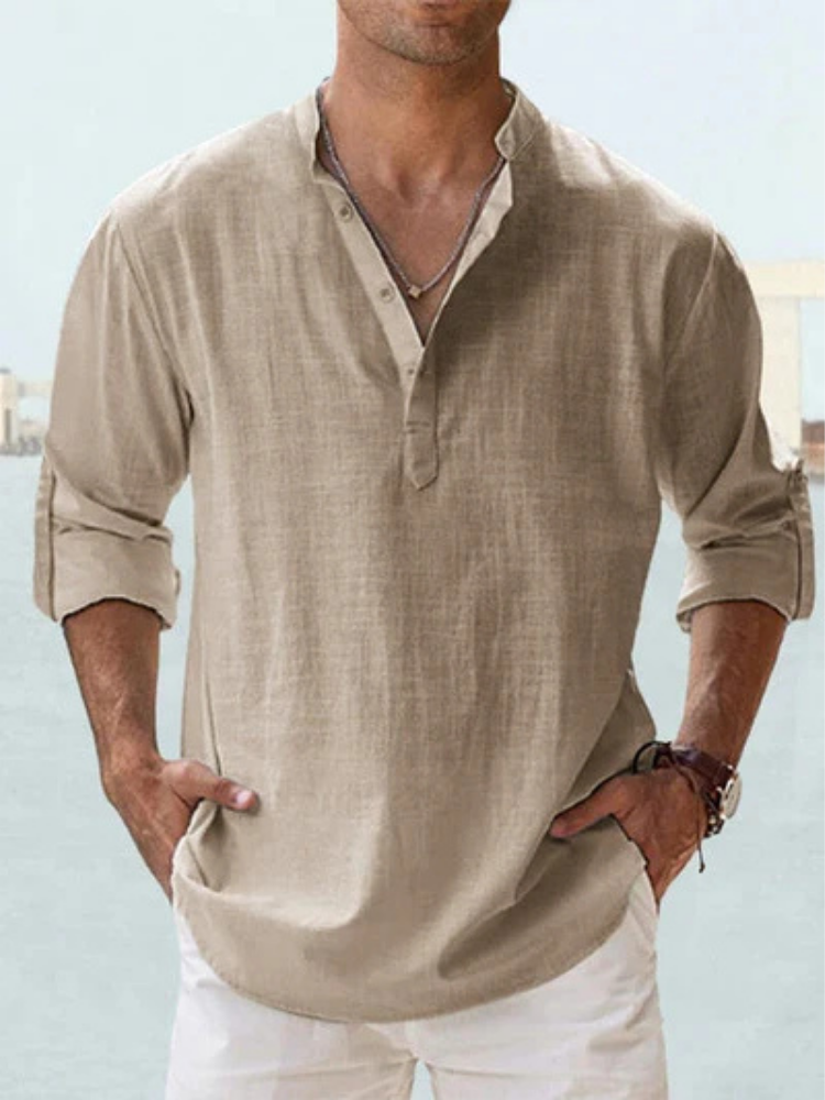 Mateo™ Camisa de lino fresco y transpirable para hombre – ligera, cómoda y con estilo