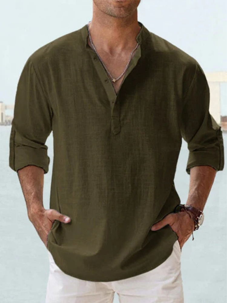 Mateo™ Camisa de lino fresco y transpirable para hombre – ligera, cómoda y con estilo