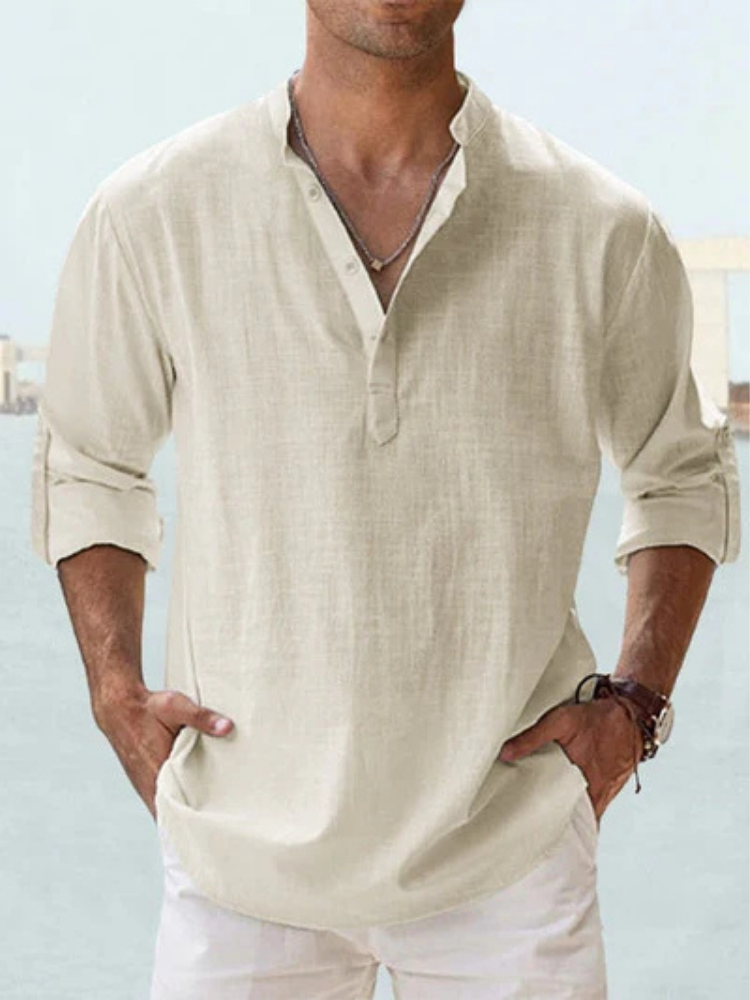 Mateo™ Camisa de lino fresco y transpirable para hombre – ligera, cómoda y con estilo