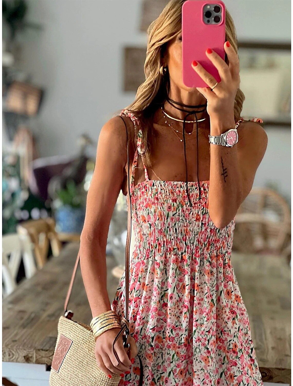 Valeria™ - Floral Print Maxi Dress with Straps