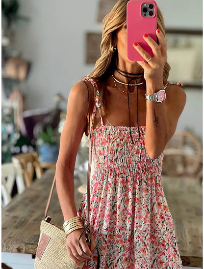 Valeria™ - Floral Print Maxi Dress with Straps