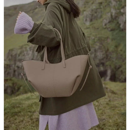 Ombrello - bolso de piel auténtica de litchi