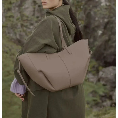 Ombrello - bolso de piel auténtica de litchi