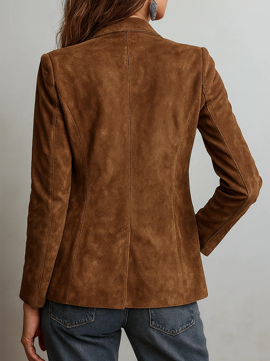 Chaqueta vintage de ante marrón