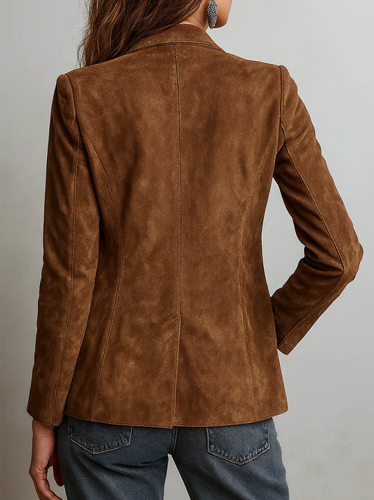 Chaqueta vintage de ante marrón