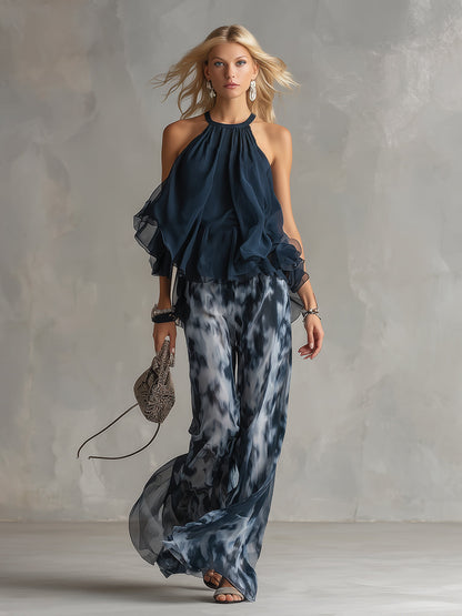 Conjunto Ludovica™ - Chifón Con Pantalón Amplio
