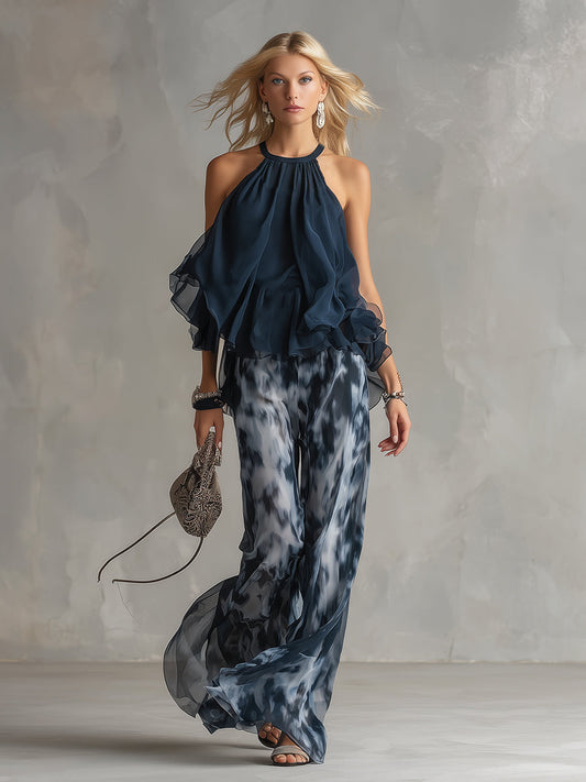 Conjunto Ludovica™ - Chifón Con Pantalón Amplio