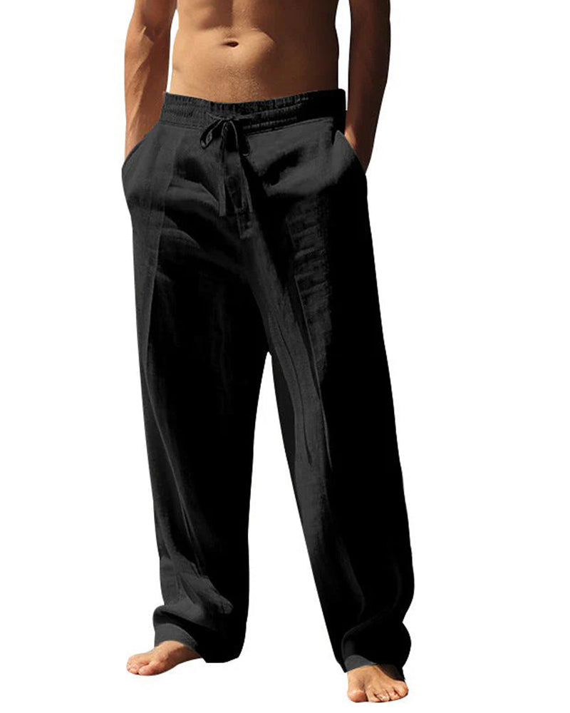 Pantalón para hombre – Corte relajado, pierna recta, look de playa
