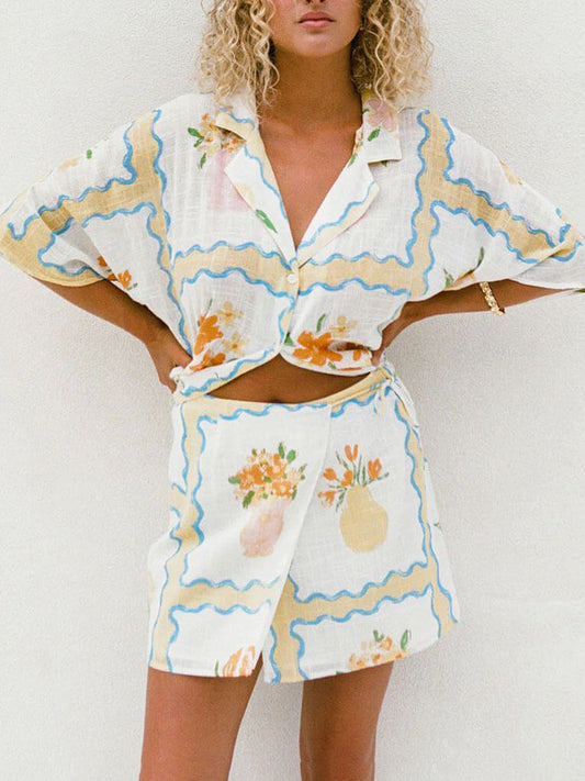 Conjunto Falda Estampado Irregular