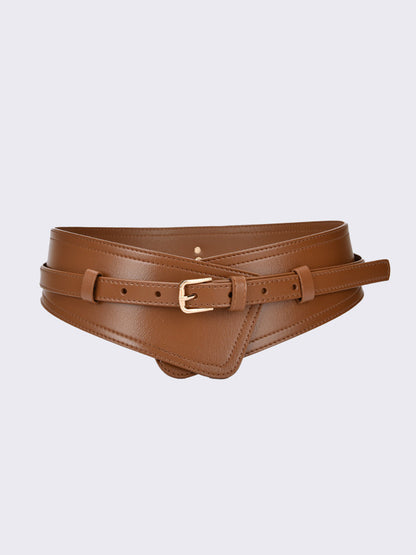 Cinturón ancho de arnés de cuero sintético de moda para mujer