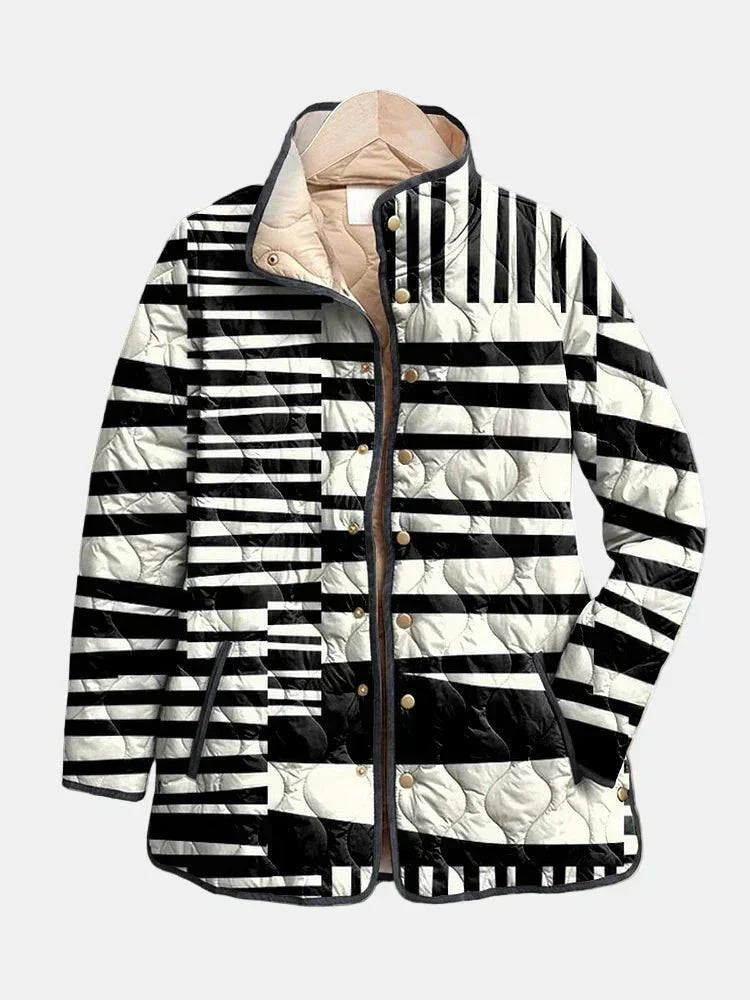 Chaqueta Acolchada Rayas Gráficas