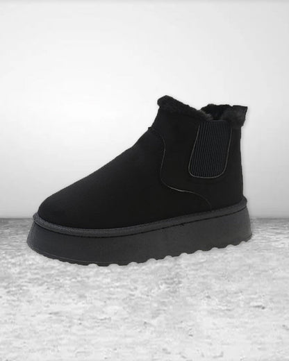 Botas de nieve de color uniforme con suela gruesa y robusta – calor, tracción y estilo en la nieve