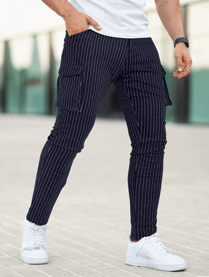 Vittorio Pantalones Slim Fit - Azul oscuro