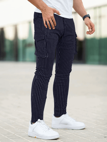 Vittorio Pantalones Slim Fit - Azul oscuro