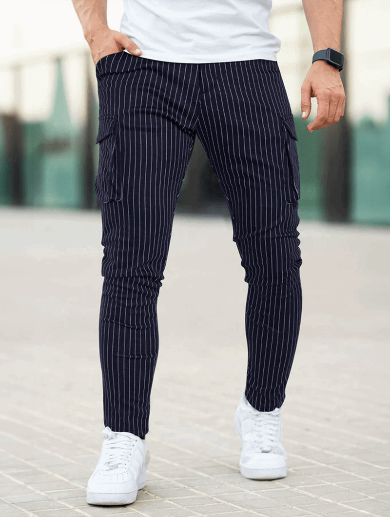 Vittorio Pantalones Slim Fit - Azul oscuro
