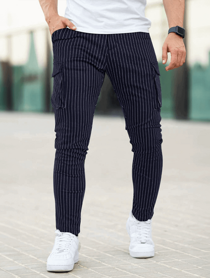 Vittorio Pantalones Slim Fit - Azul oscuro