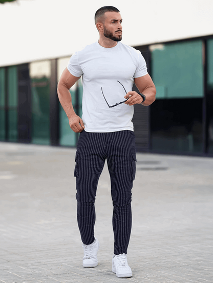 Vittorio Pantalones Slim Fit - Azul oscuro