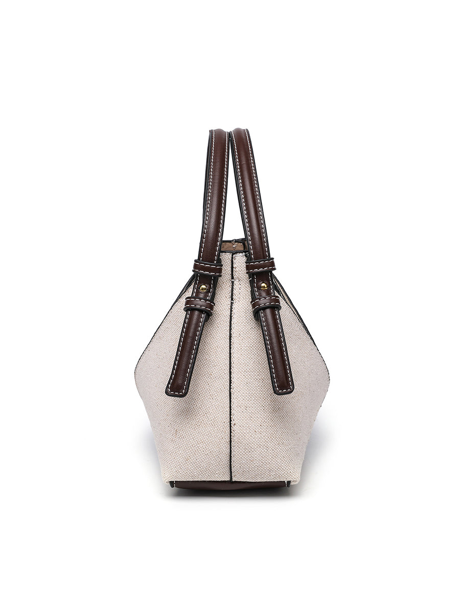 Cartera de lona cruzada para mujer con cremallera dorada