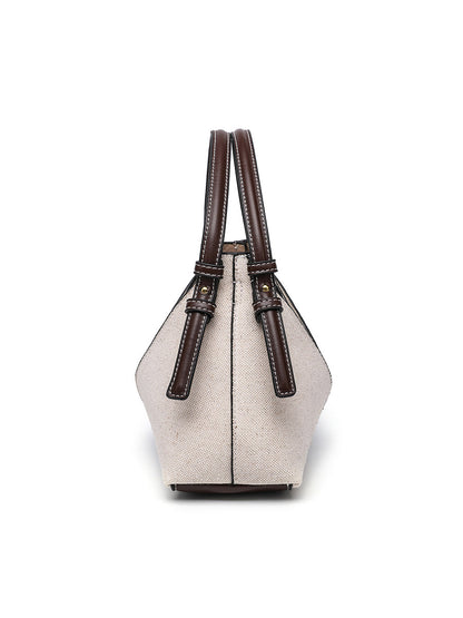 Cartera de lona cruzada para mujer con cremallera dorada