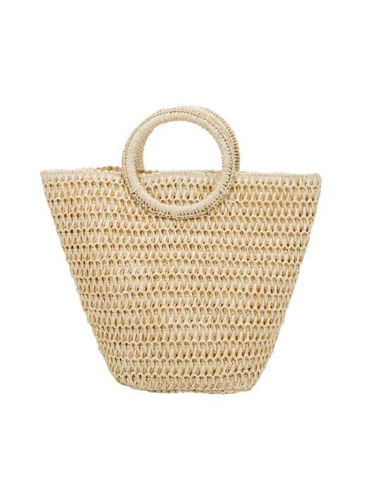 Bolso de hombro para mujer color blanco roto bolso de mano de paja gran capacidad bolso tejido