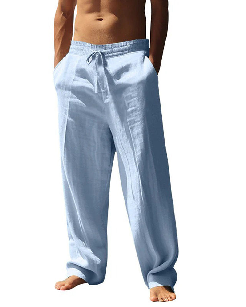 Pantalón para hombre – Corte relajado, pierna recta, look de playa