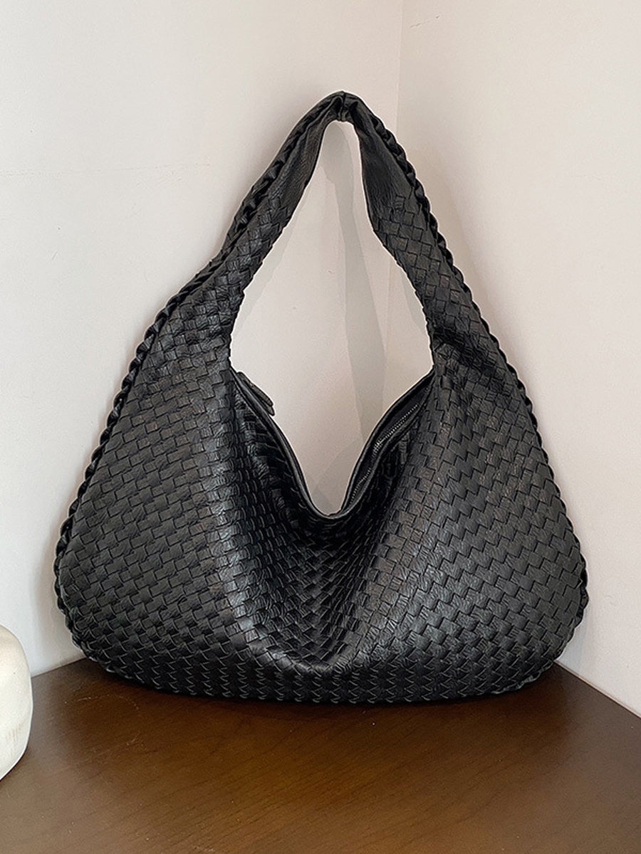 Bolso tejido de cuero de moda para mujer