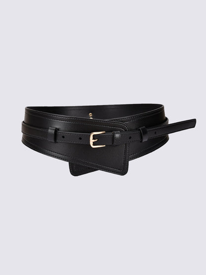 Cinturón ancho de arnés de cuero sintético de moda para mujer