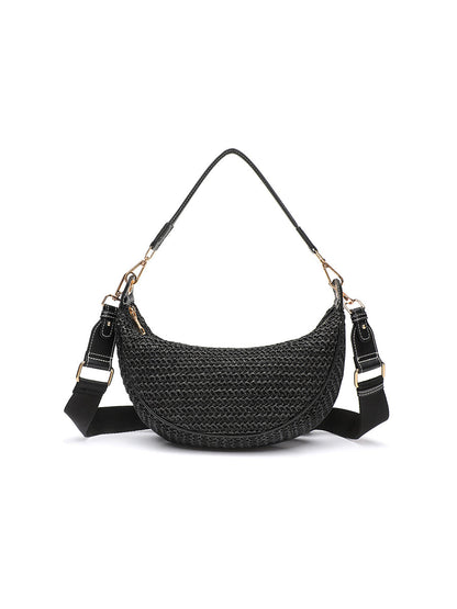 Bolso cruzado casual de hombro para mujer Bolso tejido para debajo del brazo