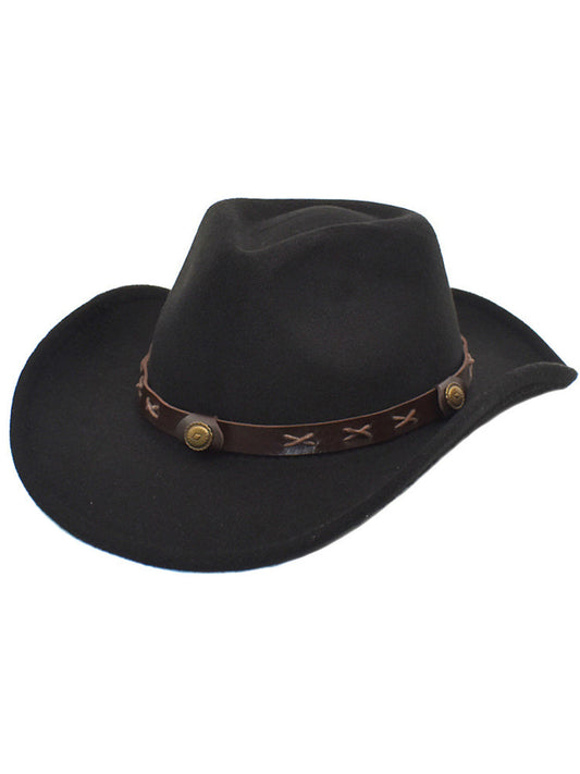 Sombrero vaquero occidental vintage para hombre y mujer