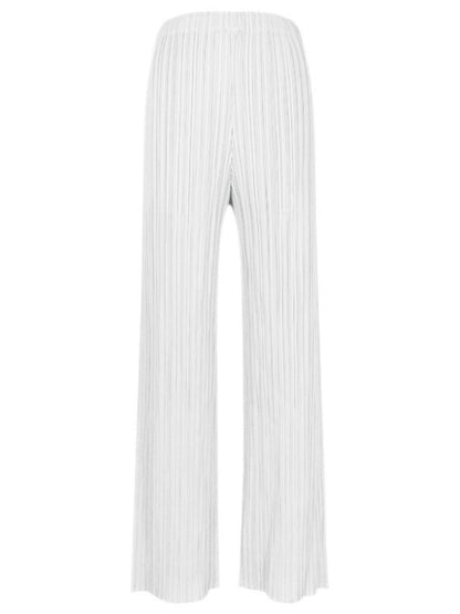 Pantalones plisados casuales de pierna ancha para mujer